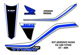 Kit Adesivos PVC Resinado Personalizados P/ CG 160 Fan Azul