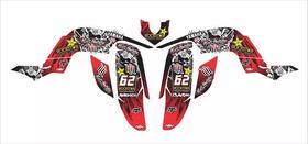 Kit Adesivos Quadriciclo Compatível Yamaha Raptor 660 Red 0,