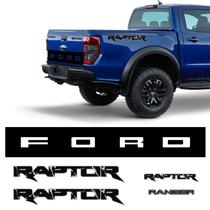 Kit Adesivos Ranger Raptor + Faixa Traseira Ford e Emblemas Kit Adesivos Ranger Raptor + Faixa Traseira Ford e Emblemas