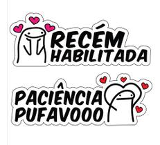 Kit Adesivos Recém Habilitada Paciência Pufavo Meme