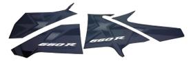 Kit Adesivos Resinado Compatível XT 660R 2008 Preto