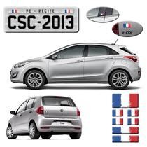 Kit Adesivos Resinados Bandeira França Placa Coluna Traseira Kit Adesivos Resinados Bandeira França Placa Coluna Traseira