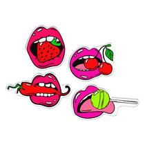 KIT Adesivos Resinados Boca Pop Art Frutas e Doces KIT Adesivos Resinados Boca Pop Art Frutas e Doces