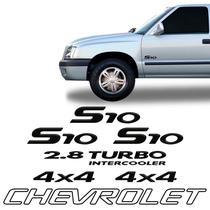 Kit Adesivos S10, 2.8 Turbo, 4x4 e Faixa Traseira Chevrolet