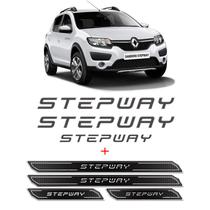 Kit Adesivos Sandero Stepway 2015 Grafite + Soleira Da Porta