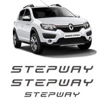 Kit Adesivos Sandero Stepway 2015 Lateral e Traseiro Grafite