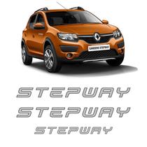 Kit Adesivos Sandero Stepway 2015 Lateral E Traseiro Prata