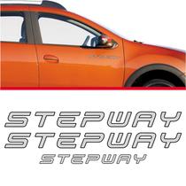 Kit Adesivos Sandero Stepway 2015 Lateral E Traseiro Prata Kit Adesivos Sandero Stepway 2015 Lateral E Traseiro Prata