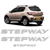 Kit Adesivos Sandero Stepway 2020/2021 Emblema Cinza/Grafite Kit Adesivos Sandero Stepway 2020/2021 Emblema Cinza/Grafite
