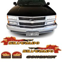 Kit Adesivos Silverado Conquest 1999/2000 Emblemas Resinados