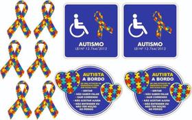 Kit Adesivos Símbolo Autista Pcd Vaga Carro