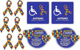 Kit Adesivos Símbolo Autista Pcd Vaga Carro