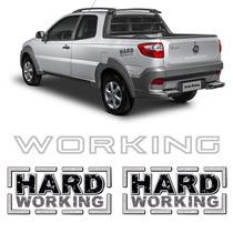 Kit Adesivos Strada Hard Working + Faixa Traseira Prata Kit Adesivos Strada Hard Working + Faixa Traseira Prata