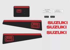 Kit Adesivos Suzuki 8HP compatível Motor de Popa Kit Adesivos Suzuki 8HP compatível Motor de Popa