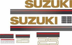Kit Adesivos Suzuki Hp 25 Para Motor De Popa
