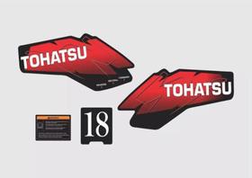 Kit Adesivos Tohatsu 18 Para Motor De Popa Kit Adesivos Tohatsu 18 Para Motor De Popa