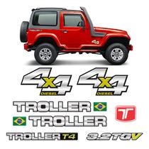Kit Adesivos Troller T4 2013 4x4 Diesel Emblemas Resinados Kit Adesivos Troller T4 2013 4x4 Diesel Emblemas Resinados