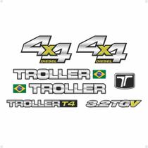 Kit Adesivos Troller T4 2013 4x4 Diesel Emblemas Resinados