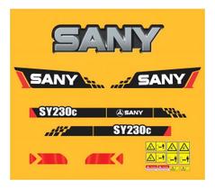 Kit Adesivos UV Compatível Escavadeira Sany SY230C Kit Adesivos UV Compatível Escavadeira Sany SY230C