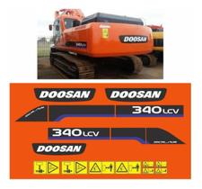Kit Adesivos Vinil Compatível Doosan 340LCV 21pç Kit Adesivos Vinil Compatível Doosan 340LCV 21pç