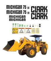 Kit Adesivos Vinil Compatível Michigan Clark 75 Preto Kit Adesivos Vinil Compatível Michigan Clark 75 Preto
