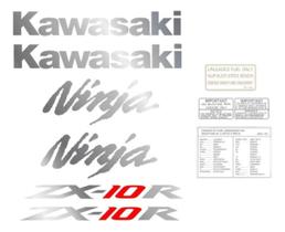 Kit Adesivos Vinil Preto compatível Ninja ZX-10R 2010 Kit Adesivos Vinil Preto compatível Ninja ZX-10R 2010