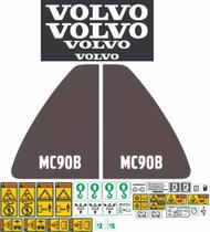 Kit Adesivos Volvo MC90B Compatível Mini Carregadeira Kit Adesivos Volvo MC90B Compatível Mini Carregadeira