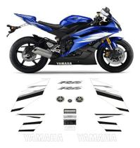 Kit Adesivos Yamaha R6 2006 Azul Americana Completo R606aza