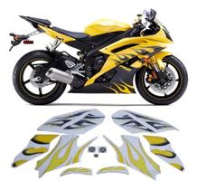 Kit Adesivos Yamaha R6 2008 Amarela R608am Cor Adesivo