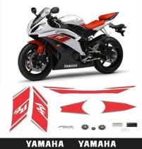 Kit Adesivos Yamaha R6 2008 Branca E Vermelha Lateral Faixas Kit Adesivos Yamaha R6 2008 Branca E Vermelha Lateral Faixas