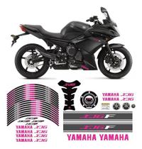 Kit Adesivos Yamaha Xj6f 2010 Emblema Tankpad Rosa Xj6frs
