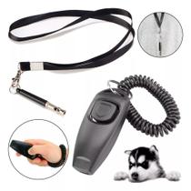 Kit Adestramento Pet Apito Ultrassônico E Clicker 2 Em 1 Cão
