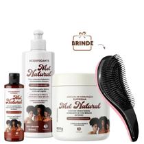 Kit Adicificante Óleo Máscara Mel Natural Cachos Definição