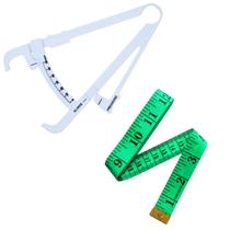 Kit Adipometro Medidor Gordura Corporal Fita Metrica Trena