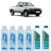 Kit aditivo radiador bio coolant concentrado azul + agua desmineralizada - fiat strada - r1922