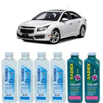 Kit aditivo radiador bio coolant concentrado rosa + agua desmineralizada - chevrolet cruze sedan - r1923