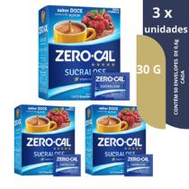 kit Adoçante em Pó Sucralose 50un 0,6g Zero Cal kit com 3 caixas