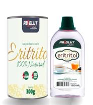Kit Adoçante Eritritol 100% Natural Pó E Liquido Sem Glúten