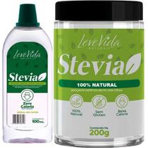 Kit Adoçante Stevia Estevia Natural 100ml e pó 200g zero amargor