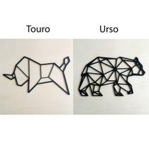 Kit Adornos De Parede Touro E Urso - Quadro decorativo - Cor: Preto Kit Adornos De Parede Touro E Urso - Quadro decorativo - Cor: Preto