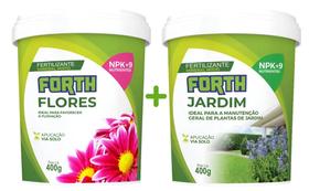 kit adubo fertilizante forth flores + jardim 400g floração kit adubo fertilizante forth flores + jardim 400g floração