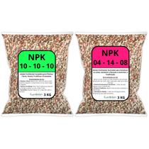 Kit Adubo Fertilizante NPK 10-10-10 + 04-14-0 - cada - Ideal para plantas verdes, flores, gramados e frutíferas