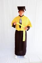 kit adulto beca ,faixa simples, capelo rígido, ombrelone duplo canudo camurça