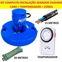 Kit Aerador Chafariz para Piscicultura Oxigenador 0,5cv 500m² Perini