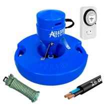Kit Aerador para Tanques Açudes Piscicultura Chafariz 0,5cv 500m² Cabo Timer Corda Kit Aerador para Tanques Açudes Piscicultura Chafariz 0,5cv 500m² Cabo Timer Corda