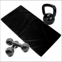 Kit Aeróbico Em Casa Colchonete + Halter 2 + Kettlebell