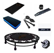 Kit Aeróbico Mini Jump+Colchonete + Corda + Caneleira + Step