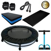 Kit Aeróbico Mini Jump+Colchonete+Corda+Extensor+Step+Capa