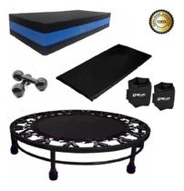 Kit Aeróbico Mini Jump+Colchonete+Peso2Kg+Caneleira2Kg+Step