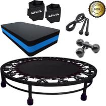 Kit Aeróbico Mini Jump+Halter 2Kg + Corda + Caneleira + Step